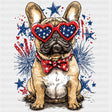 Bulldog And Fireworks - 4th Of July DTF Transfer