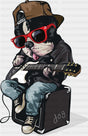 Bulldog Playing Guitar - Dogs DTF Transfer