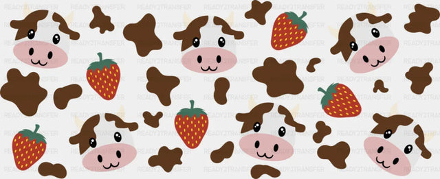 Bulls & Strawberries - General Cup Wrap UV Sticker Permanent UV DTF Decal