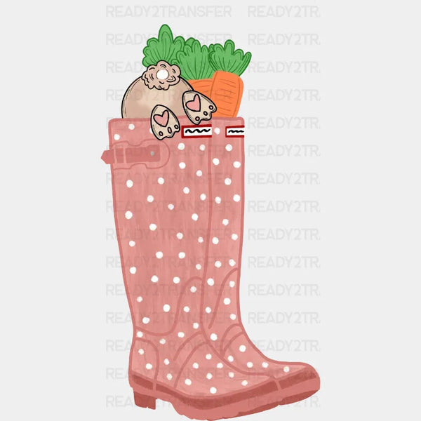 Bunny Boot Easter DTF Heat Transfer, Easter Design