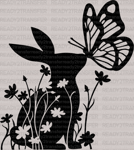 Bunny Butterfly Easter DTF Heat Transfer, Easter Design - ready2transfer