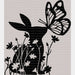 Bunny Butterfly Easter DTF Heat Transfer, Easter Design ready2transfer Black