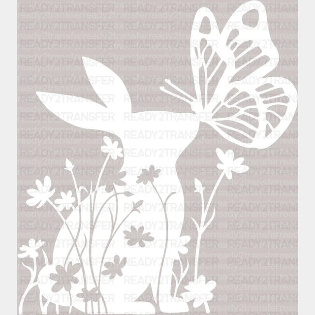 Bunny Butterfly Easter DTF Heat Transfer, Easter Design - ready2transfer
