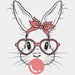 Bunny Easter DTF Heat Transfer, Easter Design ready2transfer Black