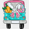 Bunny Easter Truck Dtf Heat Transfer Design