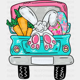 Bunny Easter Truck Dtf Heat Transfer Design