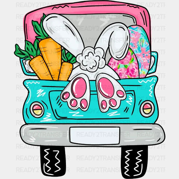 Bunny Easter Truck DTF Heat Transfer, Easter Design