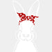 Bunny Messy Bun Easter DTF Heat Transfer, Easter Design ready2transfer White