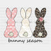 Bunny Season Easter DTF Heat Transfer, Easter Design ready2transfer Black