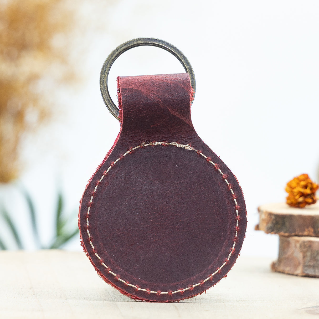 Custom Engraved Leather Keychain – Circle Transfer Kingdom