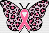Butterfly Ribbon - Cancer Dtf Transfer Adult Unisex S & M (10’’) / Dark Color Design (See Imaging)