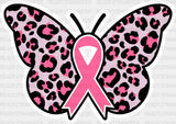 Butterfly Ribbon - Cancer Dtf Transfer Adult Unisex S & M (10’’) / Light Color Design (See Imaging)
