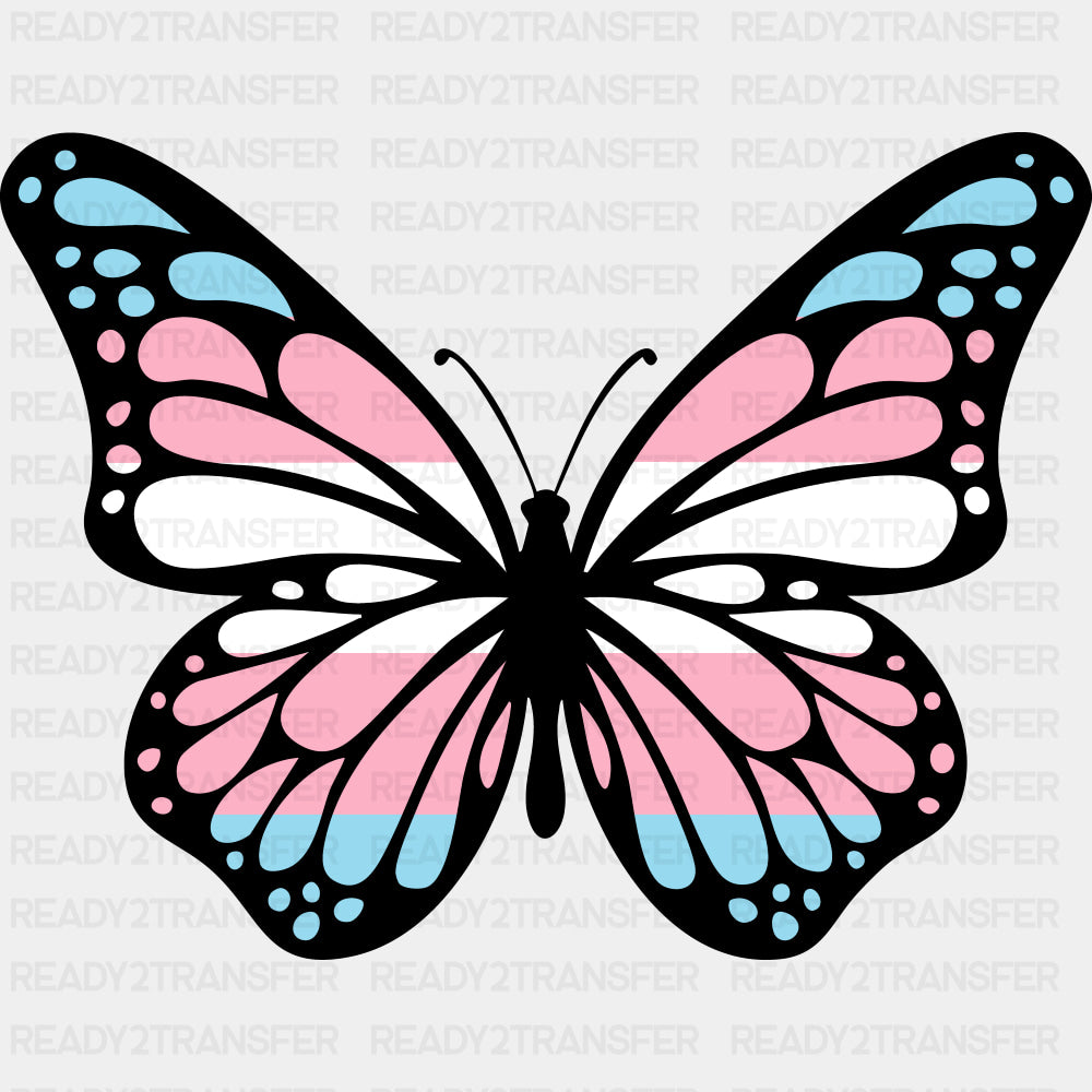 Butterfly - Transgender DTF Transfers ready2transfer Dark Color Design (See Imaging)