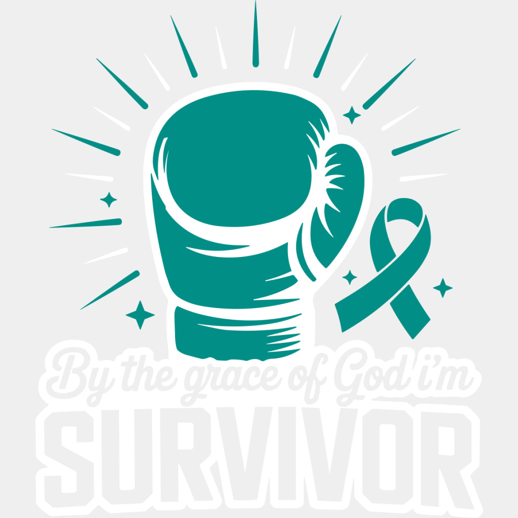 By The Grace Of God I’m Survivor - Ovarian Cancer DTF Transfers - Adult Unisex - S & M (10’’) / Light Color Design (See