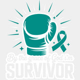 By The Grace Of God I’m Survivor - Ovarian Cancer DTF Transfers - Adult Unisex - S & M (10’’) / Light Color Design (See