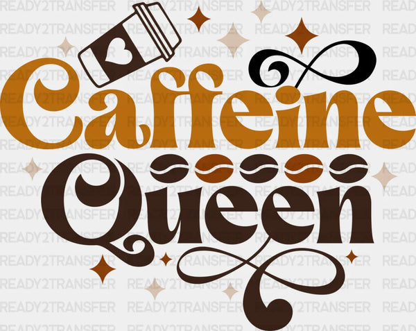 Caffeine Queen Coffee Beans Design - Coffee Iron On DTF Transfer