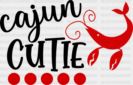 Cajun Cutie Crawfish Design - Iron On Dtf Transfer Adult Unisex S & M (10’’) / Dark Color (See