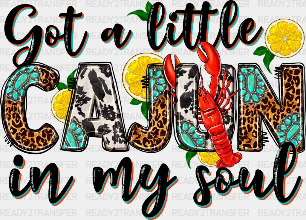 Cajun In My Soul - Crawfish Dtf Transfer Adult Unisex S & M (10’’) / Dark Color Design (See Imaging)