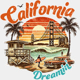 California Dreamin' - Surfing DTF Transfers ready2transfer Light Color Design (See Imaging)