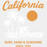 California, Surf Sand & Sunshine - Surfing DTF Transfers ready2transfer Light Color Design (See Imaging)