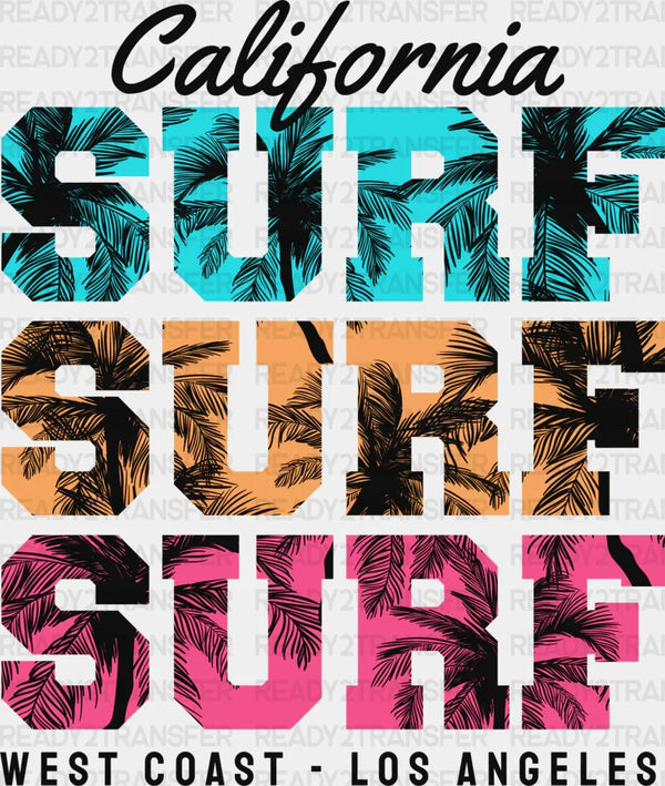 California Surf Surf Surf West Coast - Surfing DTF Heat Transfer