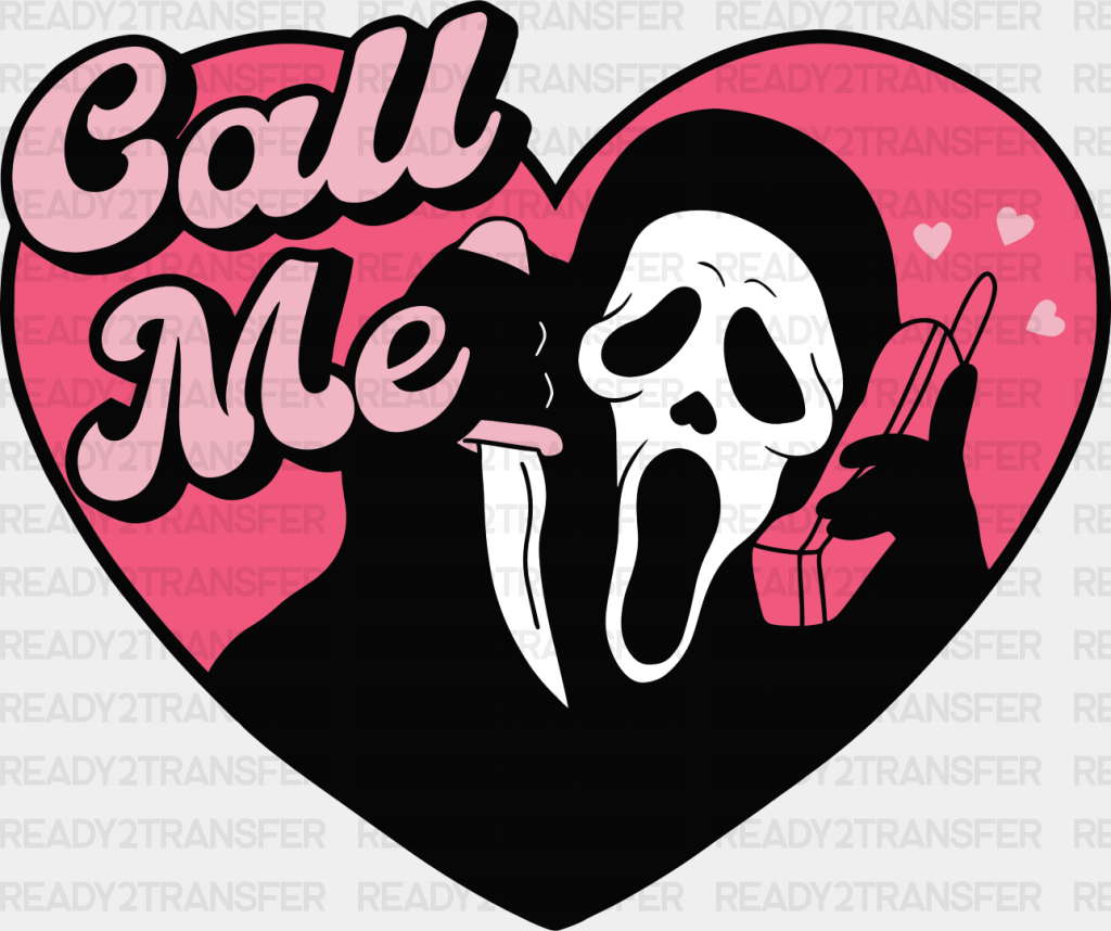 Call Me Heart Design - Halloween Iron On Dtf Transfer Adult Unisex S & M (10’’) / Dark Color