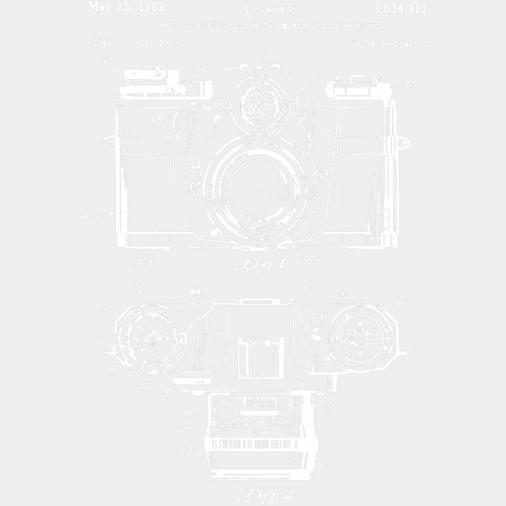 Camera Blueprint - Photography DTF Transfers ready2transfer Light Color Design (See Imaging)