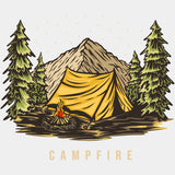 Campfire - Hiking DTF Transfers ready2transfer Light Color Design (See Imaging)