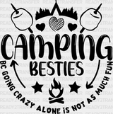 Camping Besties - Dtf Heat Transfer Adult Unisex S & M (10’) / Black