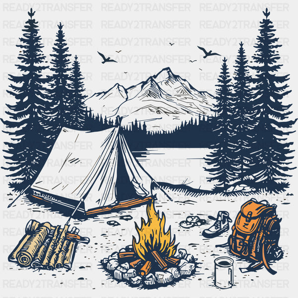 Camping Illustration - Camping DTF Transfers