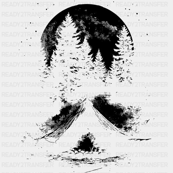 Camping In The Moonlight - Camping DTF Transfers