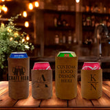 Custom Engraved Leather Can Holder
