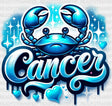Cancer Blue And Pink - Zodiacs & Horoscopes Dtf Transfer Adult Unisex S M (10’’) / Color Design