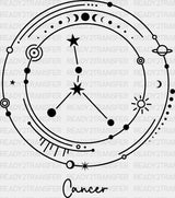 Cancer Constellation Design - Zodiac Dtf Transfer Adult Unisex S & M (10’’) / Dark Color (See