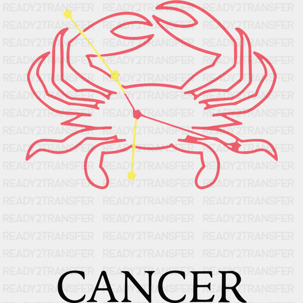 Cancer Raspberry Constellation - Zodiacs & Horoscopes DTF Transfers