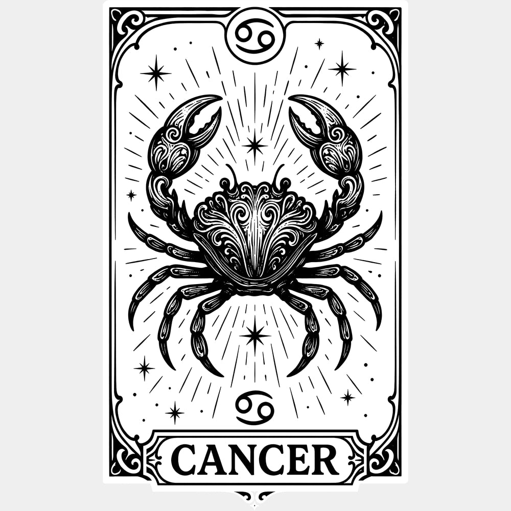 Cancer Tarot Card - Zodiacs & Horoscopes DTF Transfers - Adult Unisex - S & M (10’’) / Light Color Design (See Imaging)