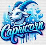 Capricorn Blue And Pink - Zodiacs & Horoscopes Dtf Transfer Adult Unisex S M (10’’) / Color
