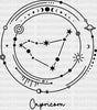 Capricorn Constellation Design - Zodiac Dtf Transfer Adult Unisex S & M (10’’) / Dark Color