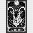 Capricorn Tarot Card - Zodiacs & Horoscopes DTF Transfers - Adult Unisex - S & M (10’’) / Dark Color Design (See