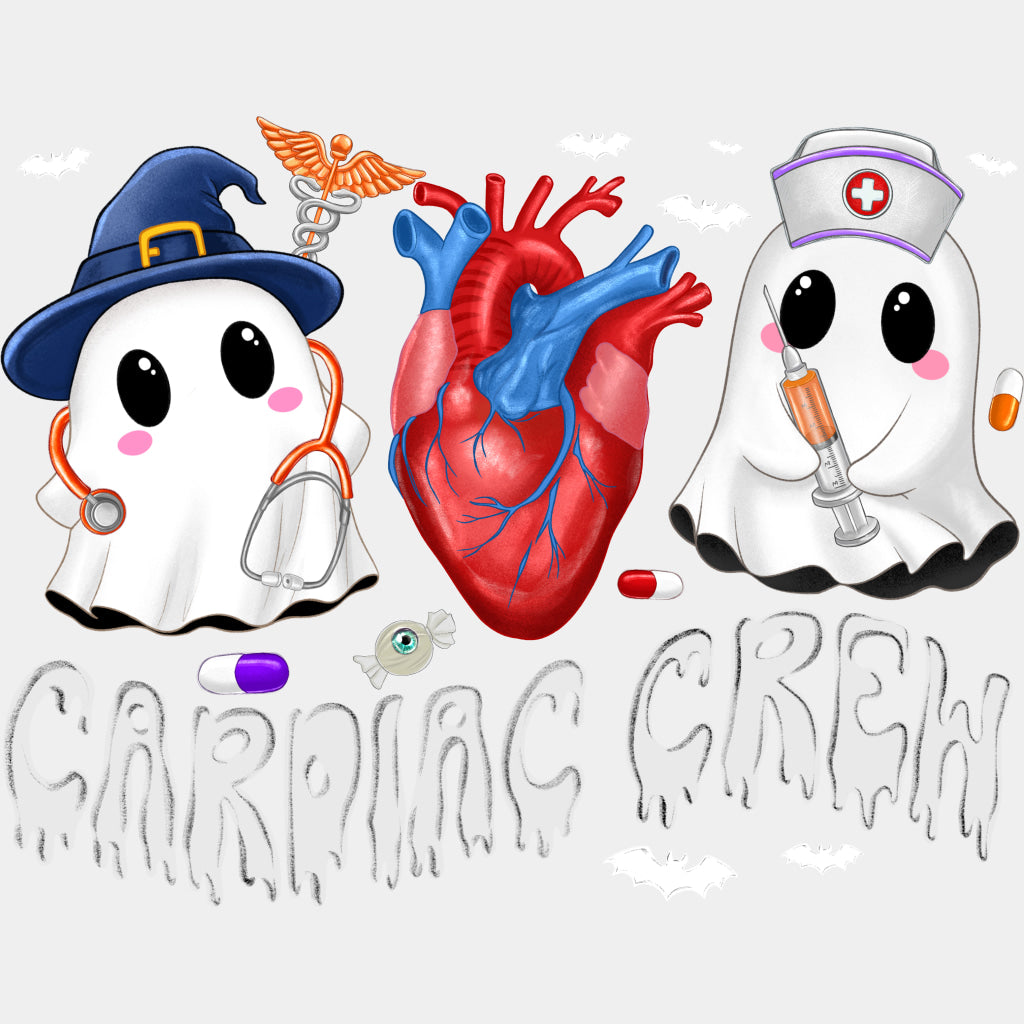 Cardiac Crew Ghosts - Cardiac Nurse DTF Transfers ready2transfer Light Color Design (See Imaging)