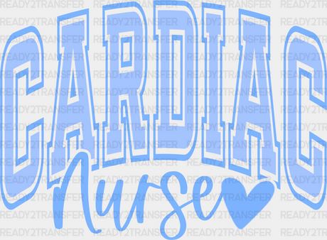 Cardiac Nurse Heart Design - Heat Transfer Adult Unisex S & M (10’’) / Blue