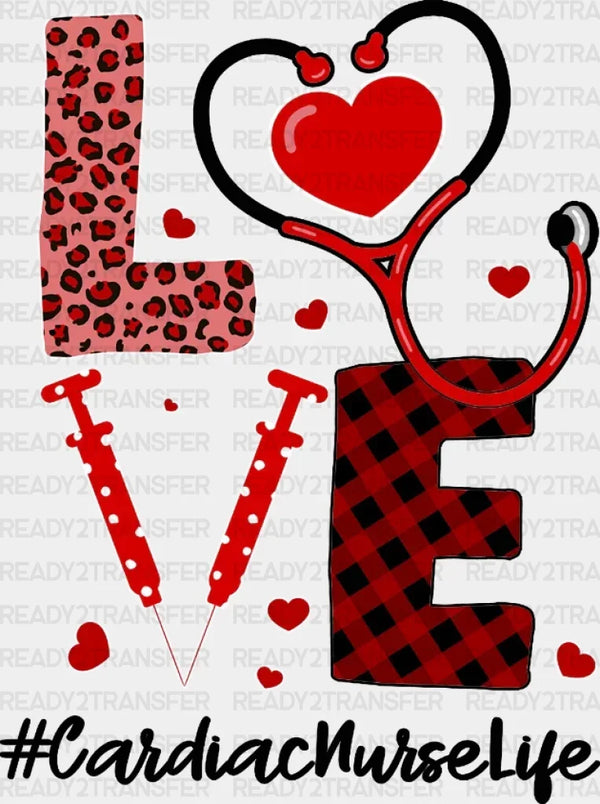 #CardiacNurseLife DTF Heat Transfer, Nurse Design, Healthcare Workers DTF