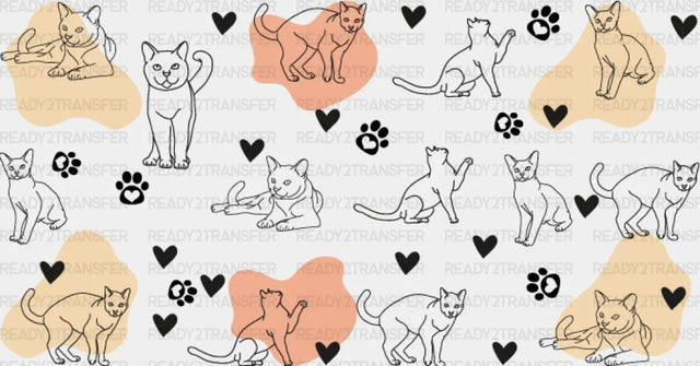 Cat Colorful Design - Pets Cup Wrap Uv Sticker Permanent Dtf Decal