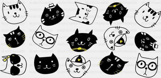 Cat Drawings - Cats Cup Wrap UV Sticker Permanent UV DTF Decal