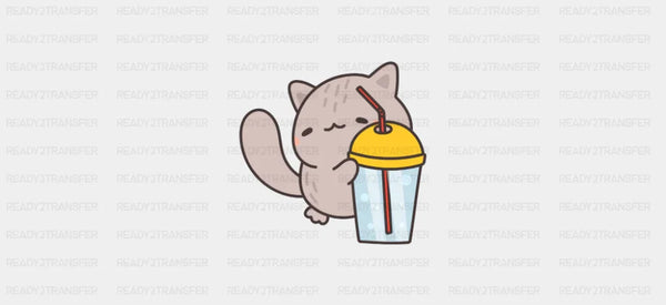 Cat Drink - Cats Cup Wrap UV Sticker Permanent UV DTF Decal