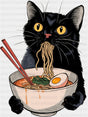 Cat Eating Ramen - Cats DTF Transfer ready2transfer