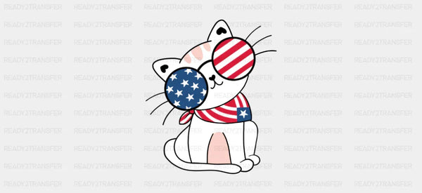 Cat Glasses - 4th Of July Cup Wrap UV Sticker Permanent UV DTF Decal