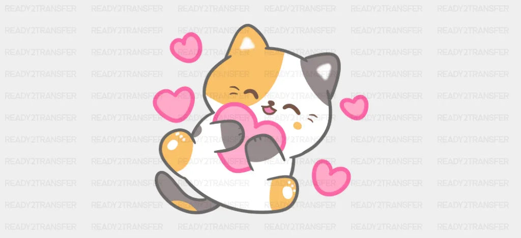 Cat Hugging Heart - Cats Cup Wrap UV Sticker Permanent UV DTF Decal