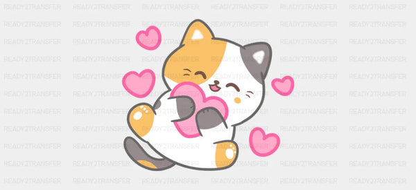 Cat Hugging Heart - Cats Cup Wrap UV Sticker Permanent UV DTF Decal