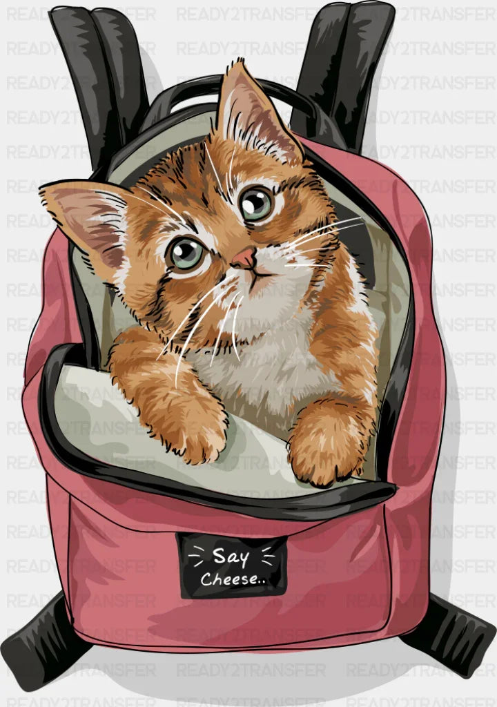 Cat In A Backpack - Cats DTF Transfer